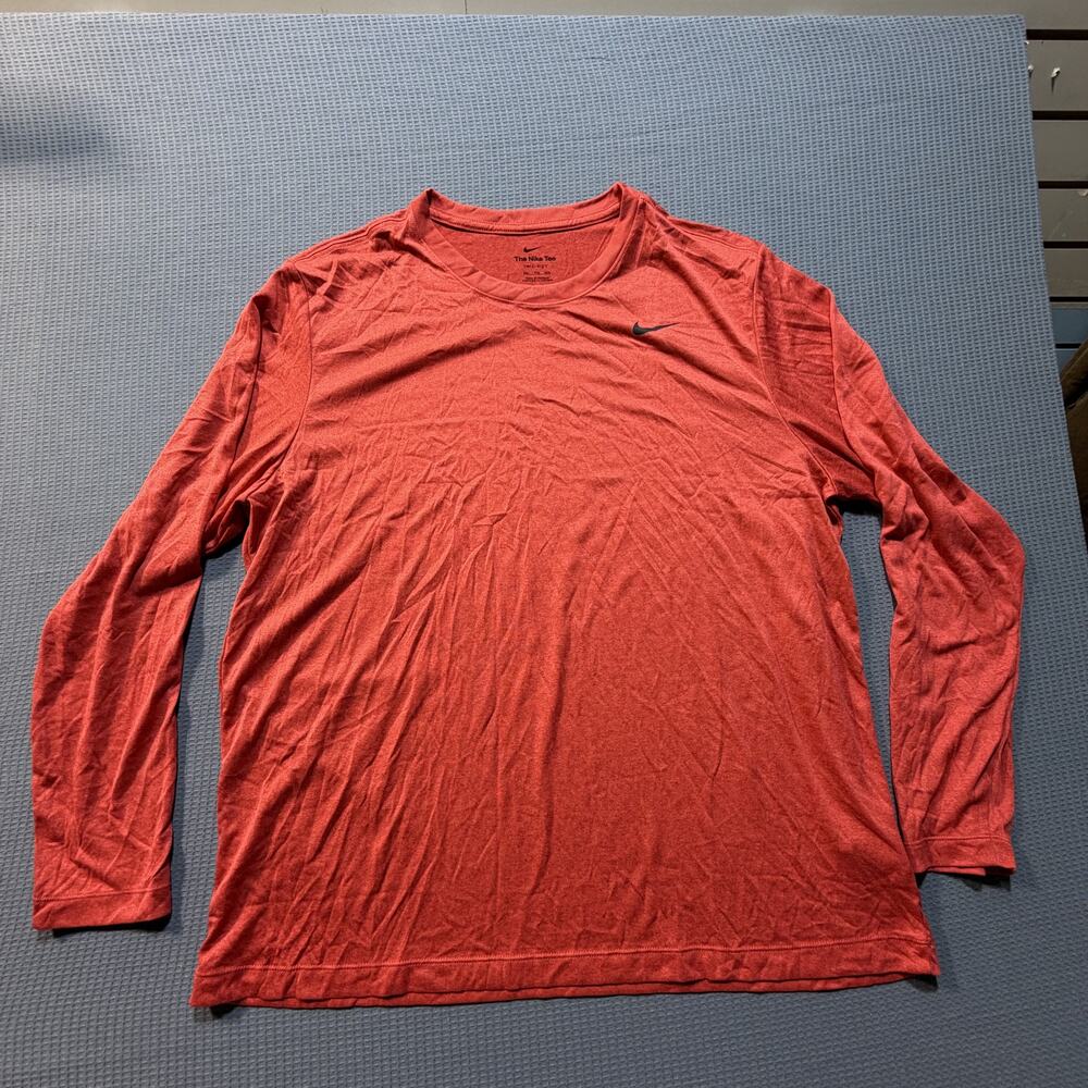 Nike‎ DRI-FIT Long Sleeve Shirt Men Sz XXL Red Brand New
